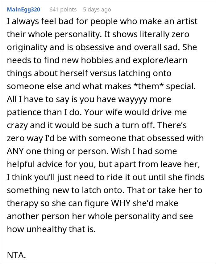 "Blew Up On Me About How I Don't Support Her": Wife's Obsession With Taylor Swift Goes Too Far "Blew Up On Me About How I Don't Support Her": Wife's Obsession With Taylor Swift Goes Too Far