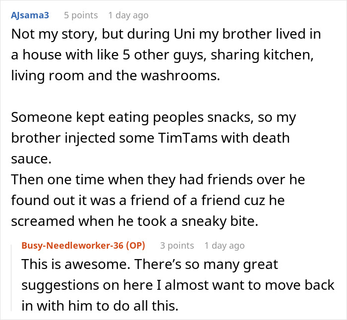 Guy Refuses To Stop Stealing Roommate's Food, Loses It When They Start 'Experimenting' With It Guy Refuses To Stop Stealing Roommate's Food, Loses It When They Start 'Experimenting' With It