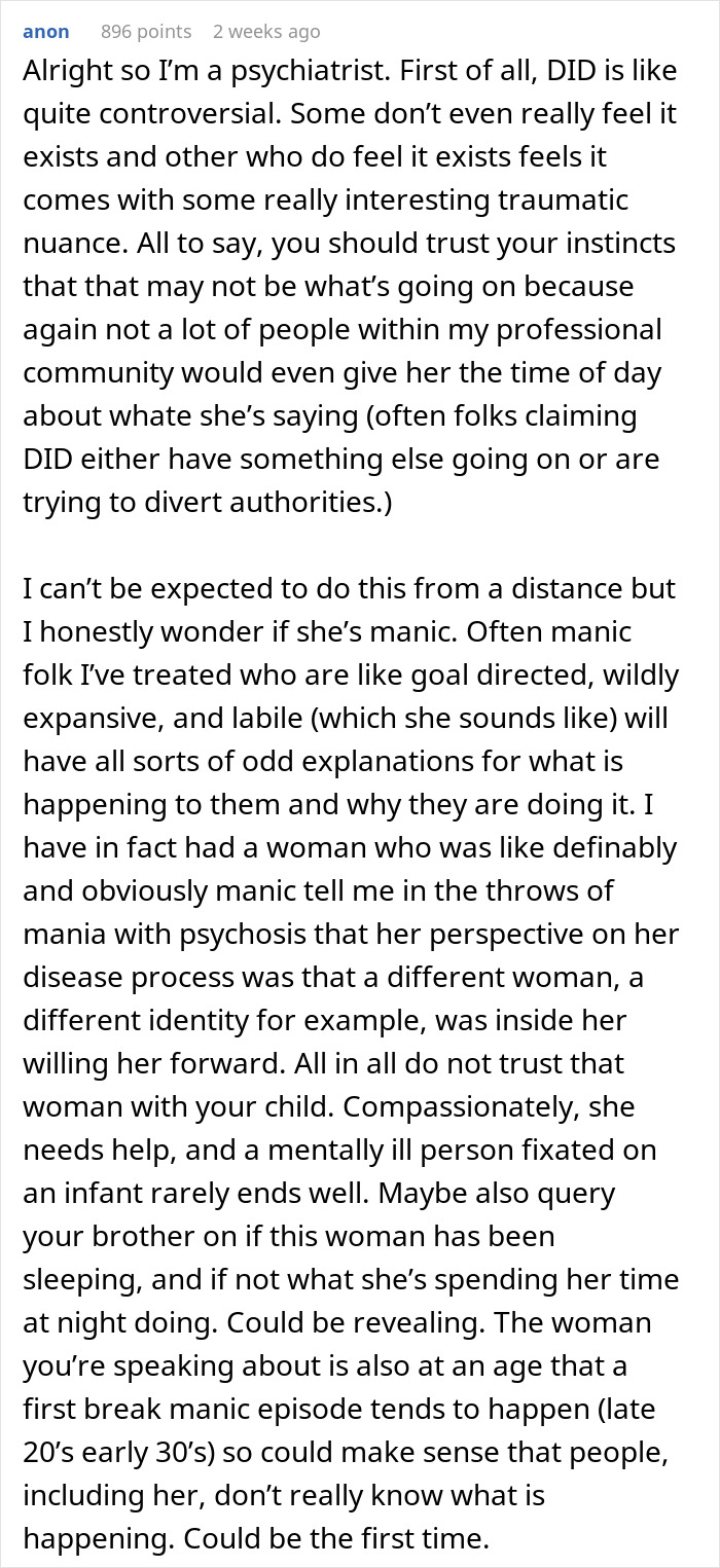 Mom Shares Horrifying Story About Brother-In-Law's GF Who Thinks She's Their 3 Y.O. Mom Shares Horrifying Story About Brother-In-Law's GF Who Thinks She's Their 3 Y.O.