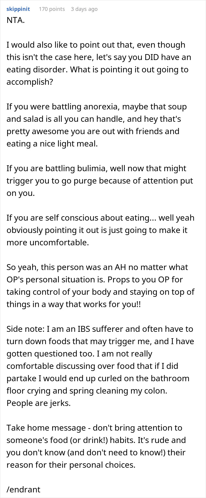 Woman Leaves Dinner Embarrassed After Pushing An ED Diagnosis On A Woman Who Was Not Having It Woman Leaves Dinner Embarrassed After Pushing An ED Diagnosis On A Woman Who Was Not Having It