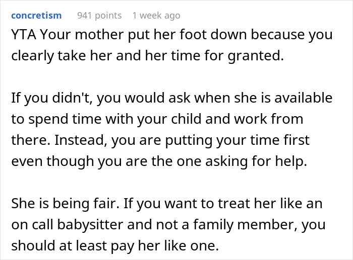 Grandma Refuses To Babysit For Free, Her Daughter Goes Online To Vent
