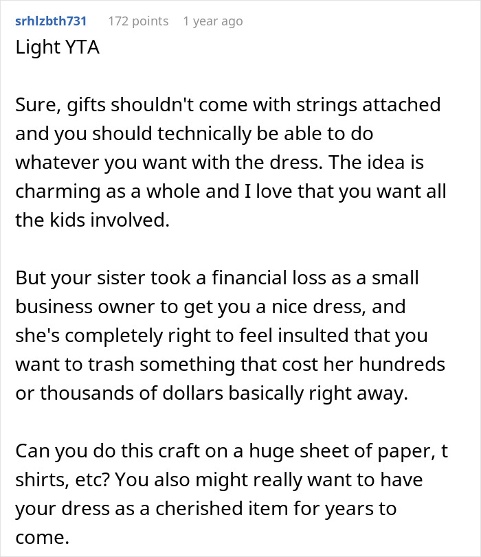 “[Am I The Jerk] For ‘Ruining’ My Wedding Dress?”