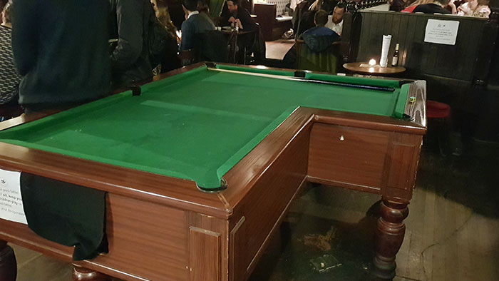 I Went To A Pub In London That Had An "L" Shaped Pool Table