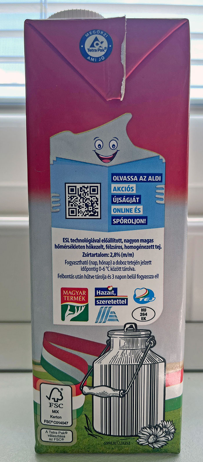 The Barcode Is Part Of The Design Of The Milk Carton