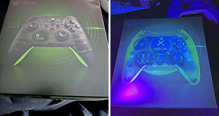 I Had No Idea This Happened When You Used A Black Light On The Box. This Is So Cool