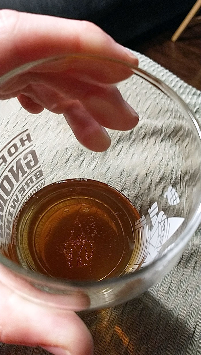 There Is A Tiny Gnome Made Of Bubbles In The Bottom Of My Glass