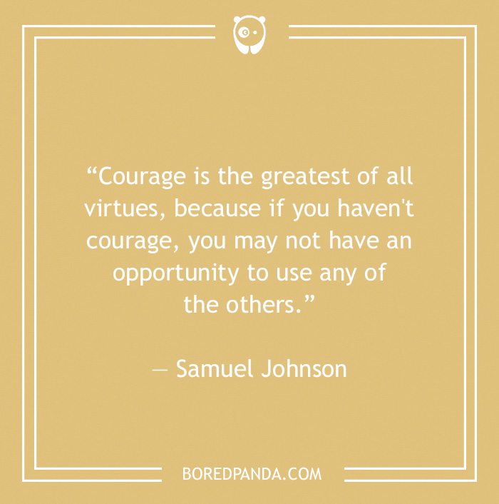 Samuel Johnson quote in courage and opportunity 