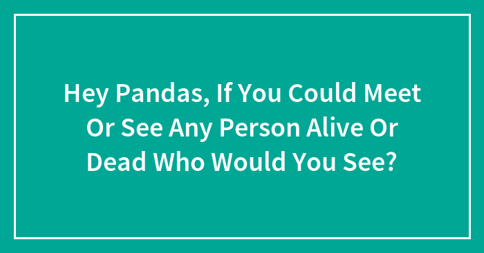 Hey Pandas, If You Could Meet Or See Any Person Alive Or Dead Who Would You See?