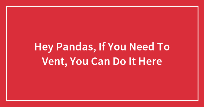 Hey Pandas, If You Need To Vent, You Can Do It Here (Closed)