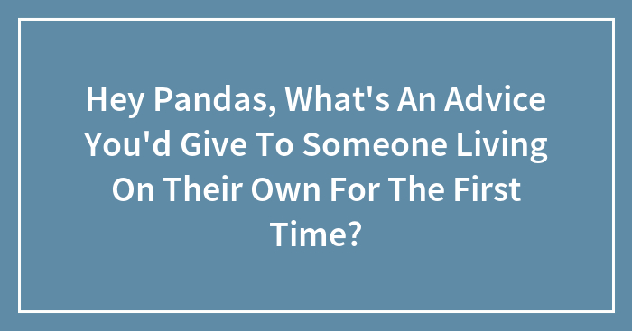 Hey Pandas, What’s An Advice You’d Give To Someone Living On Their Own For The First Time? (Closed)