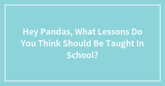 Hey Pandas, What Lessons Do You Think Should Be Taught In School? (Closed)