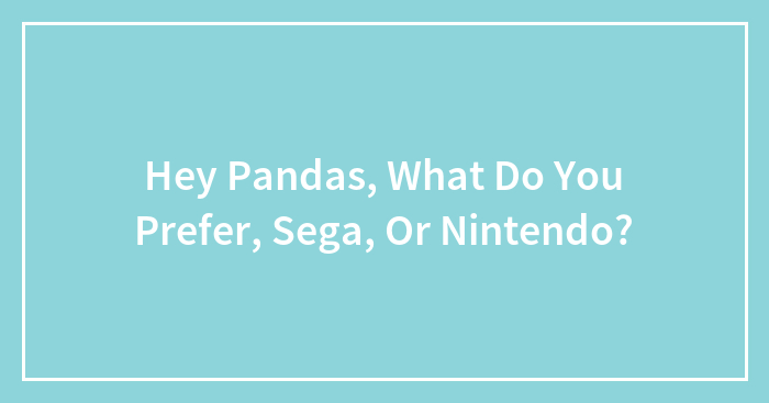 Hey Pandas, What Do You Prefer, Sega, Or Nintendo?
