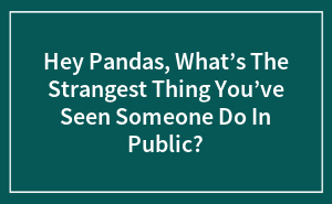 Hey Pandas, What’s The Strangest Thing You’ve Seen Someone Do In Public? (Closed)