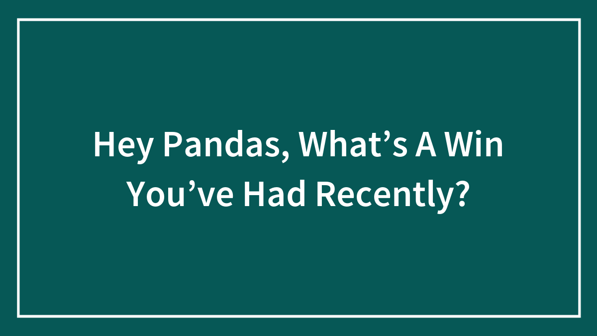 Hey Pandas, What’s A Win You’ve Had Recently? (Closed)
