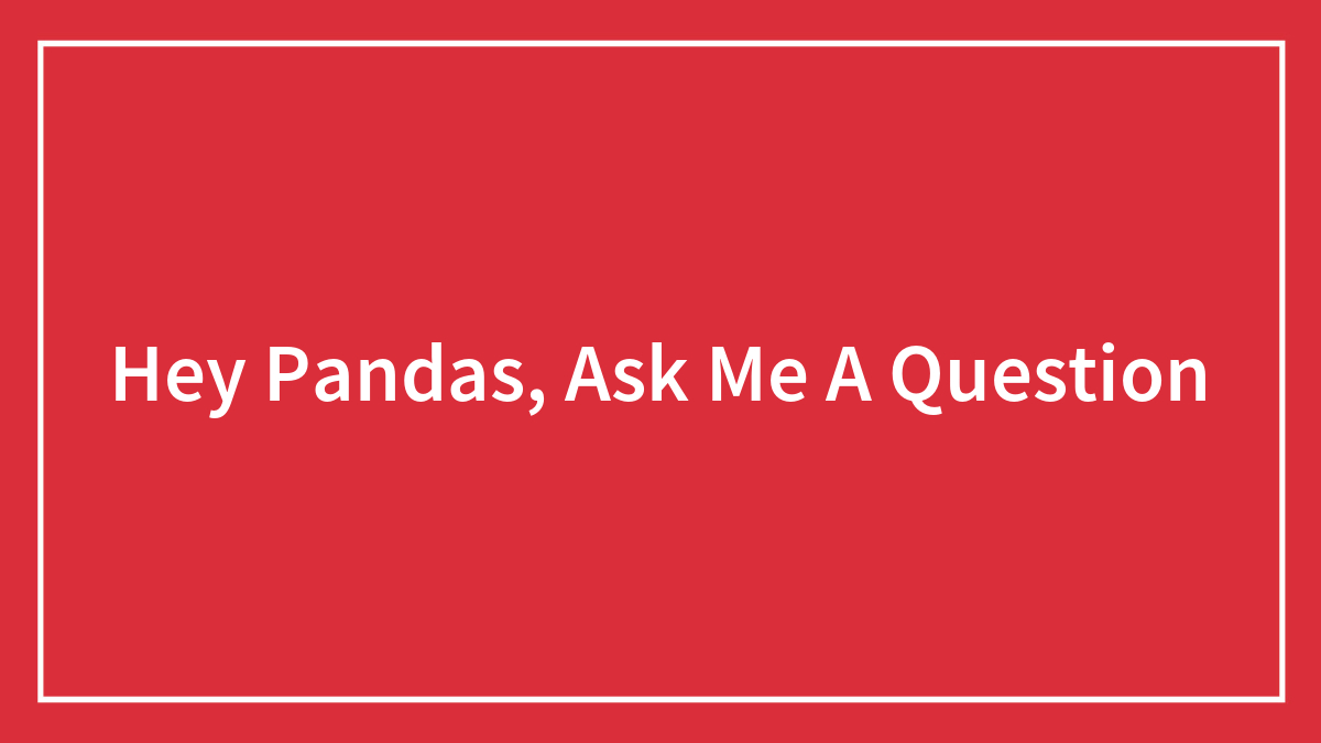 Hey Pandas, Ask Me A Question