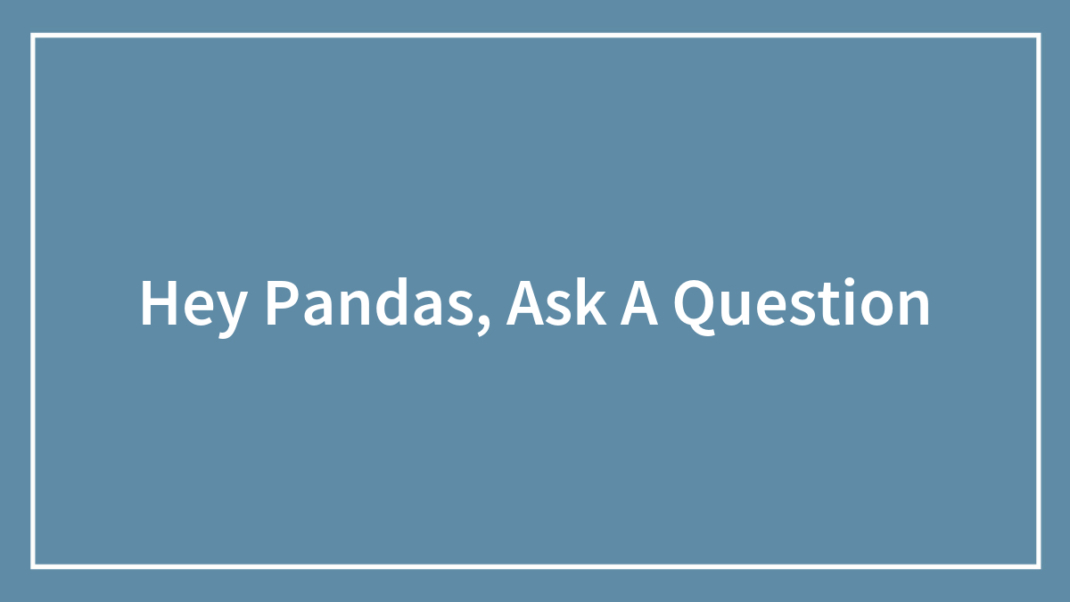 Hey Pandas, Ask A Question