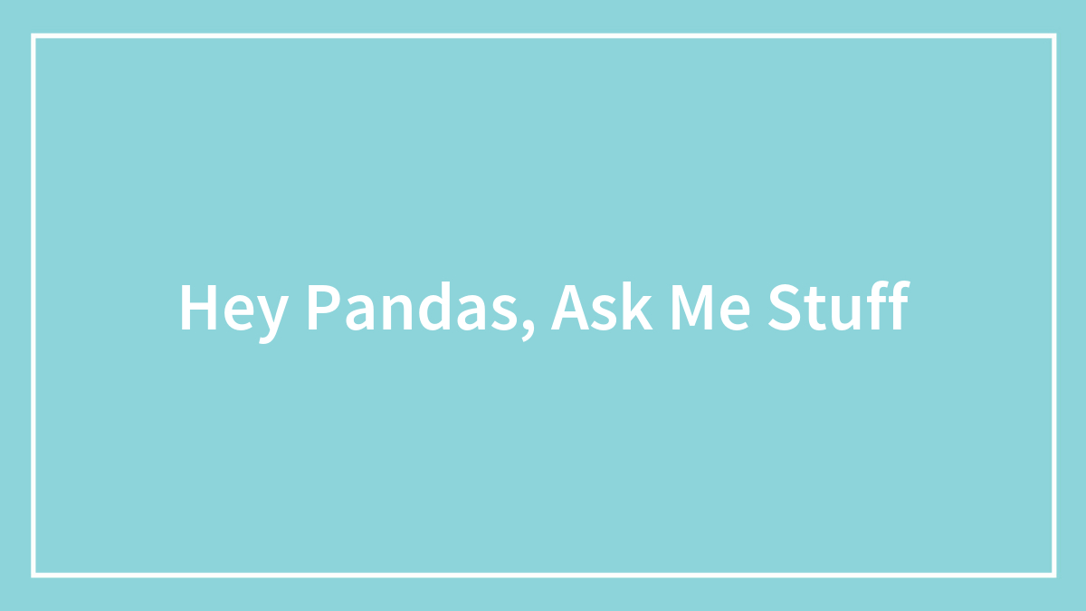 Hey Pandas, Ask Me Stuff