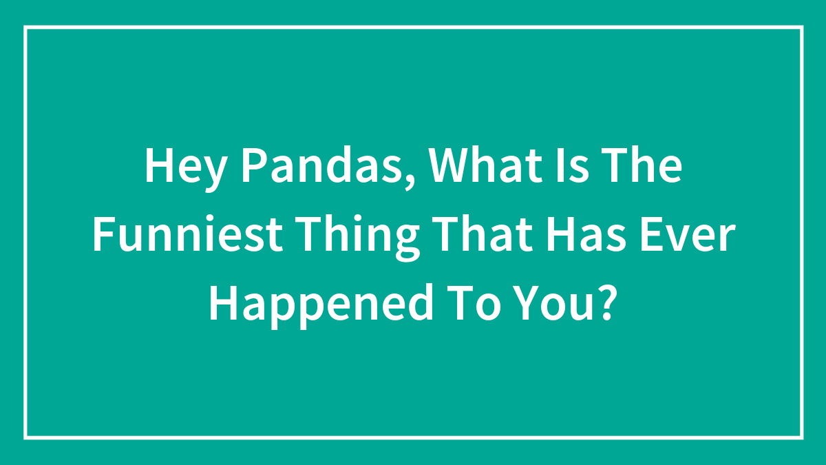 Hey Pandas, What Is The Funniest Thing That Has Ever Happened To You?