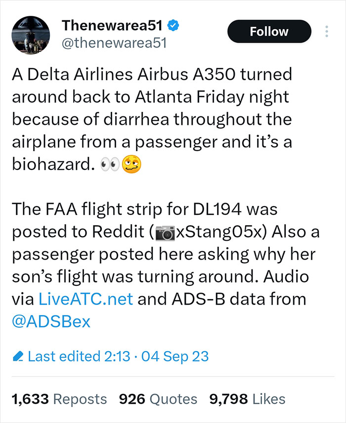 US Flight Is Forced To Ground After A Biohazard Level Of Diarrhea “Through The Plane” US Flight Is Forced To Ground After A Biohazard Level Of Diarrhea “Through The Plane”