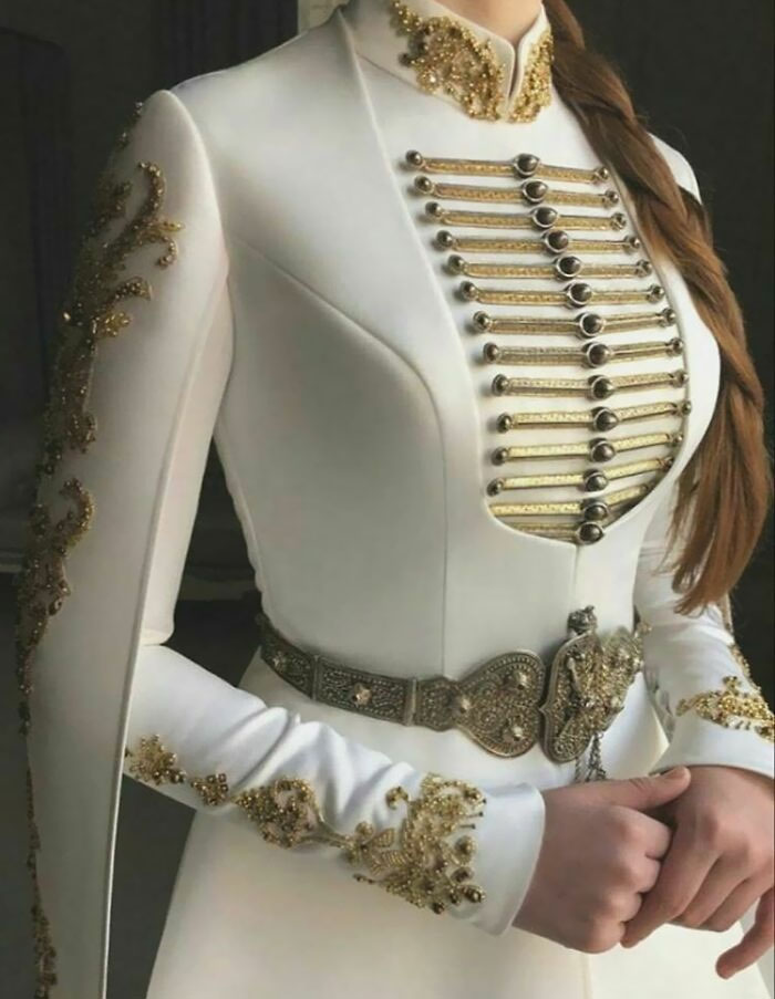 Wedding Dress With Gold-Work Embroidery