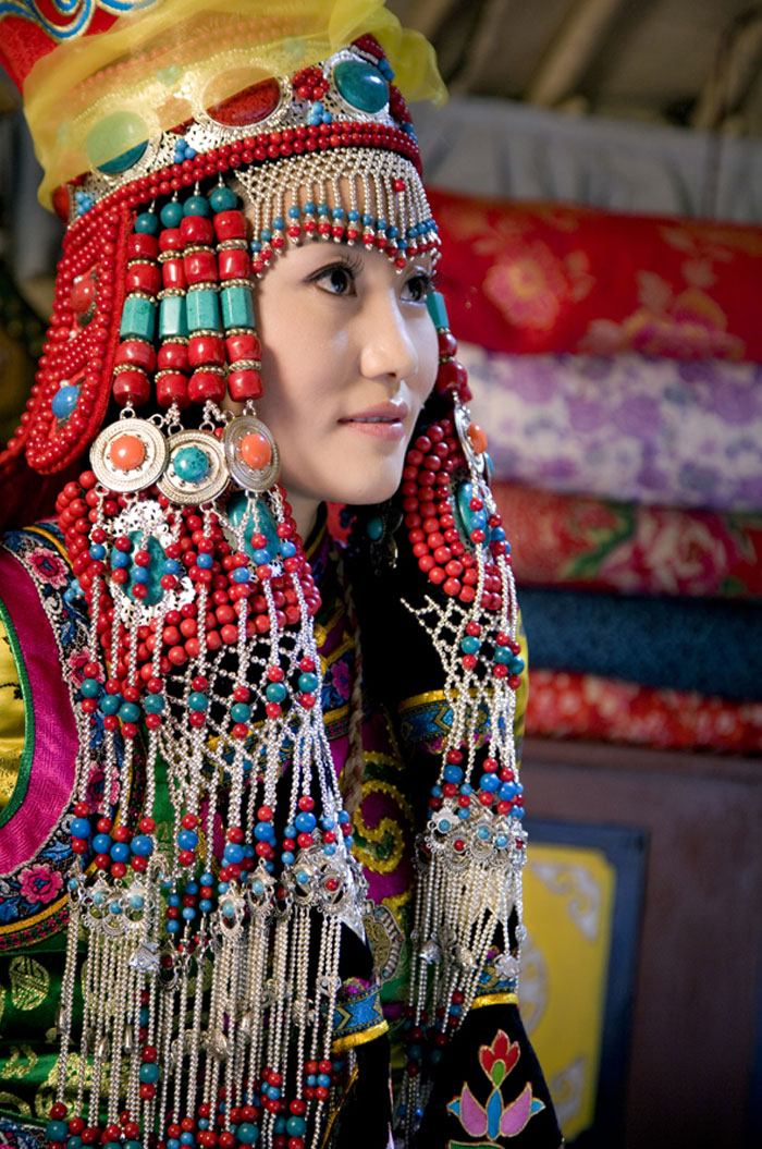 Ordos-Style Mongolian Wedding Head-Dress