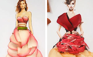 37 Dresses That I Made Out Of Flower Petals, Leaves And Stems For These Illustrations