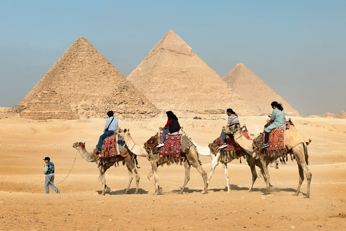 tourists on top of camels