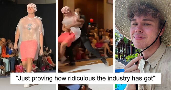 Fashion Week Impostor Goes Viral As He Catwalks Wearing A Trash Bag And No One Notices