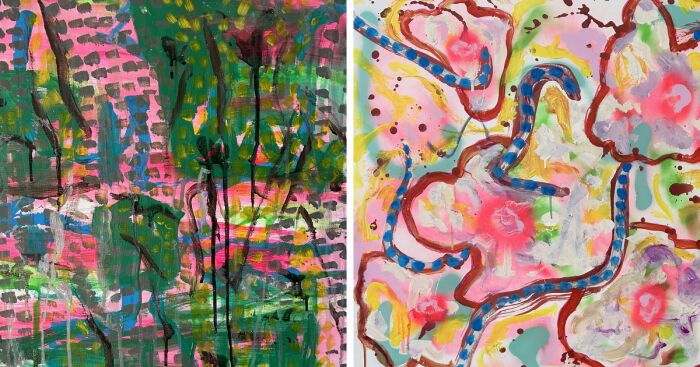 My Abstract Paintings Of Imaginative Flowers That May Grow During Global Warming (5 Pics)