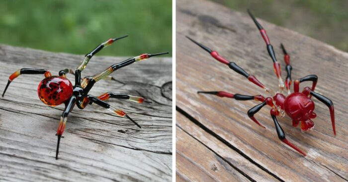 I Made Glass Spider Figurines As An Idea For Halloween Decorations (10 Pics)