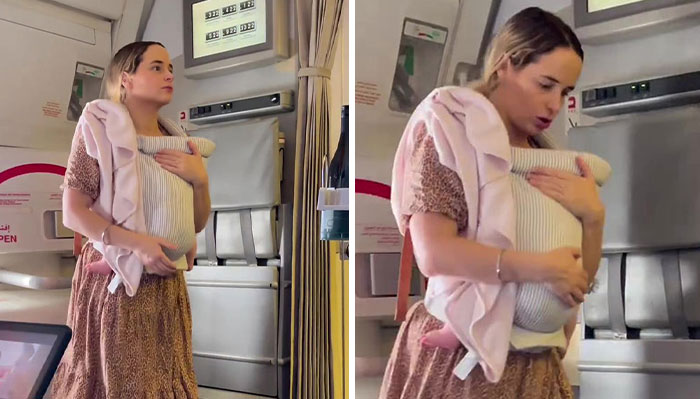 Woman Posts A Video Of Her Attempts To Rock A Baby To Sleep Mid-Flight, Faces Harsh Backlash Online