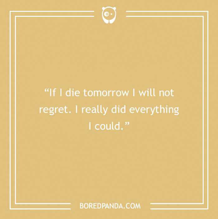 Freddie Mercury quote about no regrets