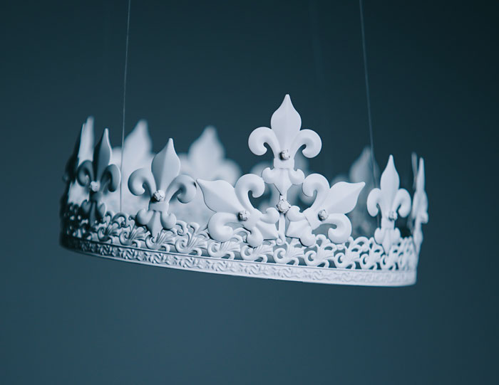 White crown with gems 