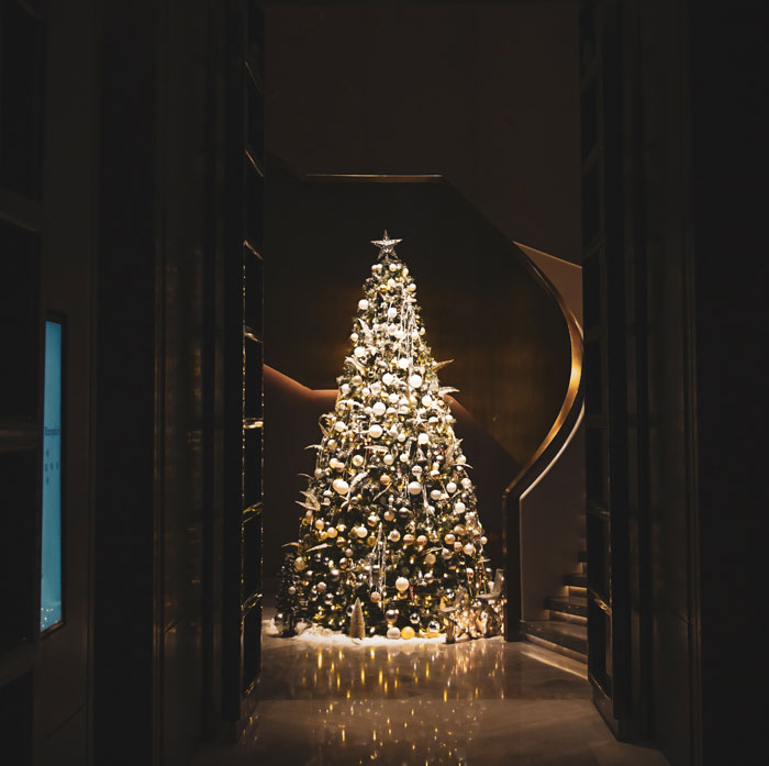 Christmas tree with lightning 