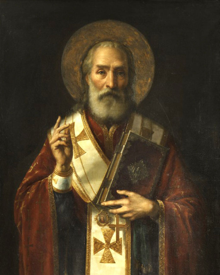 ICon by Jaroslav Čermák, showing Saint Nicholas with a halo