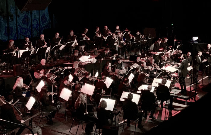 Orchestra performing on the stage 