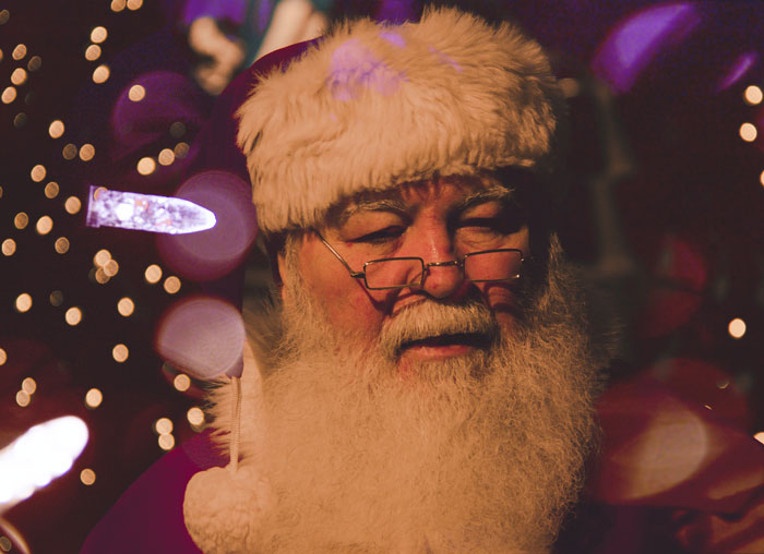 Santa Claus wearing glasses 