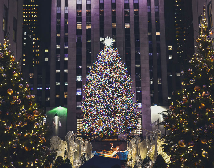 Lighted Christmas tree at Rockefeller Center