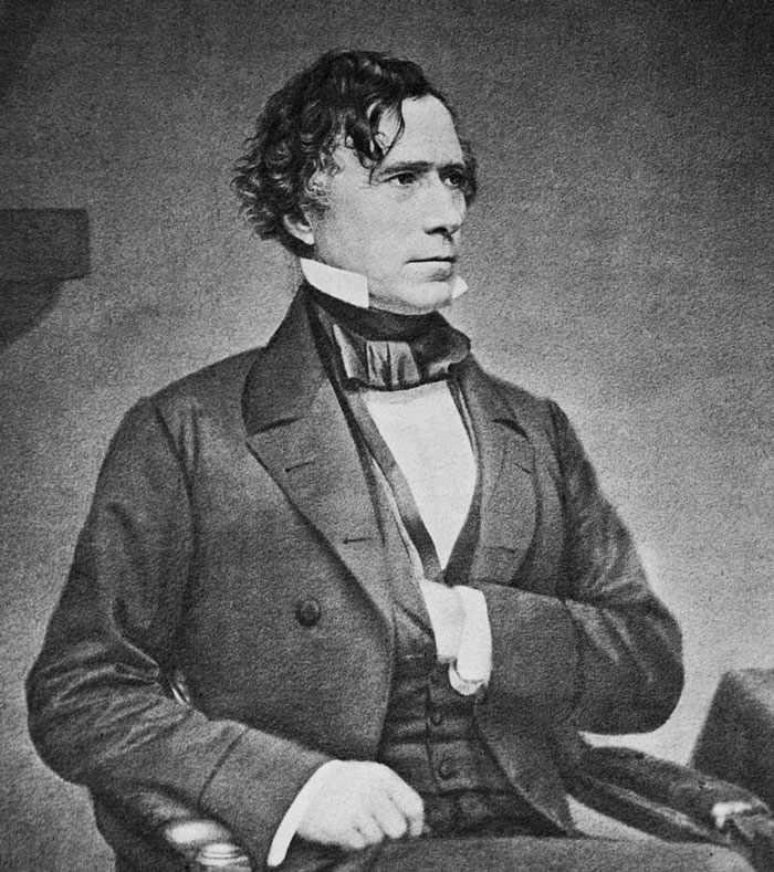 Franklin Pierce holding his hand in the pocket 