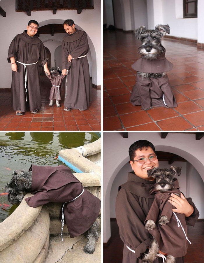 Brazilian Monk Adopted A Dog And Made Him One Of Their Own