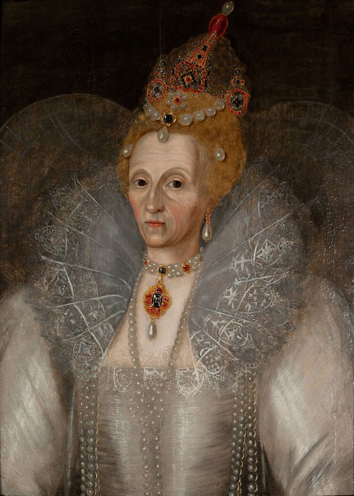 A genuine and realistic c.1595 portrait of queen Elizabeth I by Marcus Gheeraerts the Younger (c.1561/62–1636)