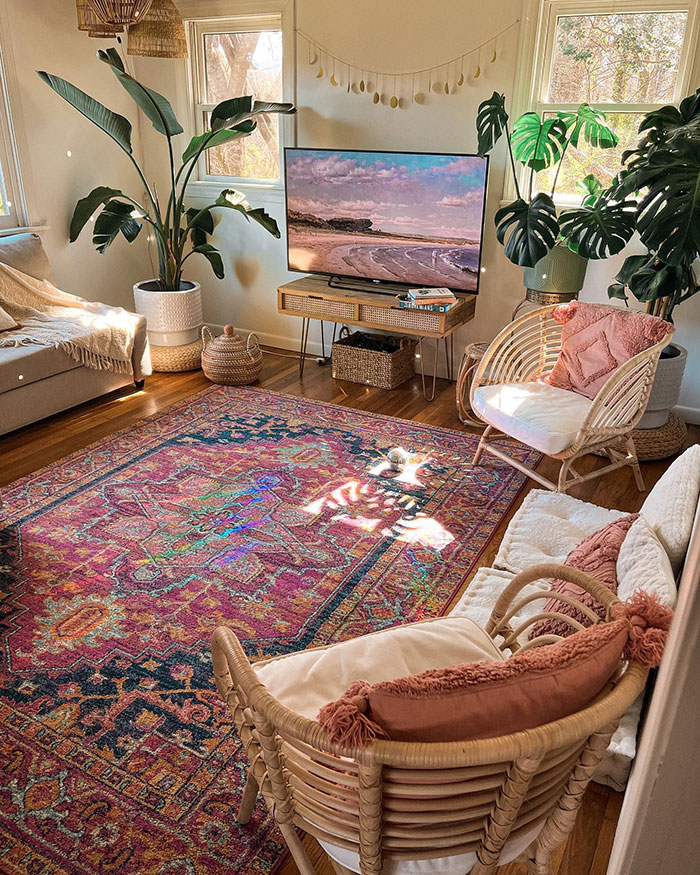 Spacious Bohemian Style Living Room