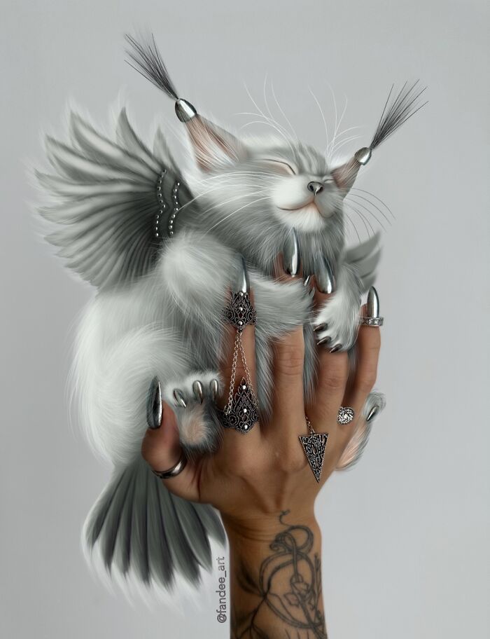 Cat Griffin And Chrome Manicure