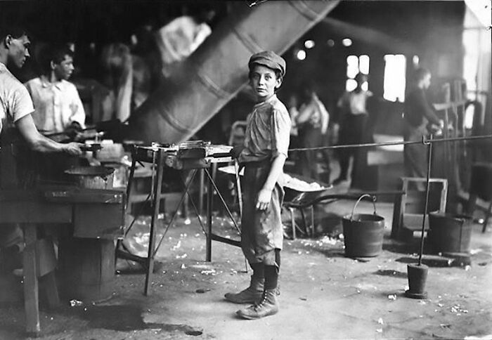 A Boy In A Glass Factory, 1890