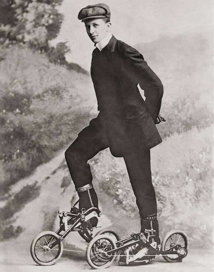Patines de ruedas de la vieja escuela, 1910