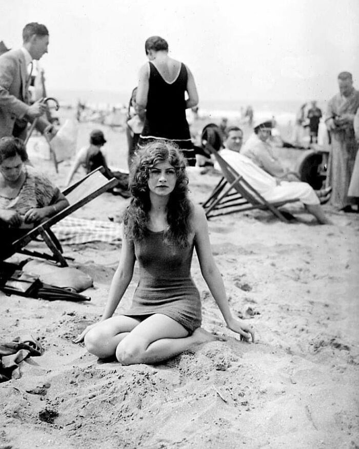Female Swimmer Posing On The Beach. France, 1925