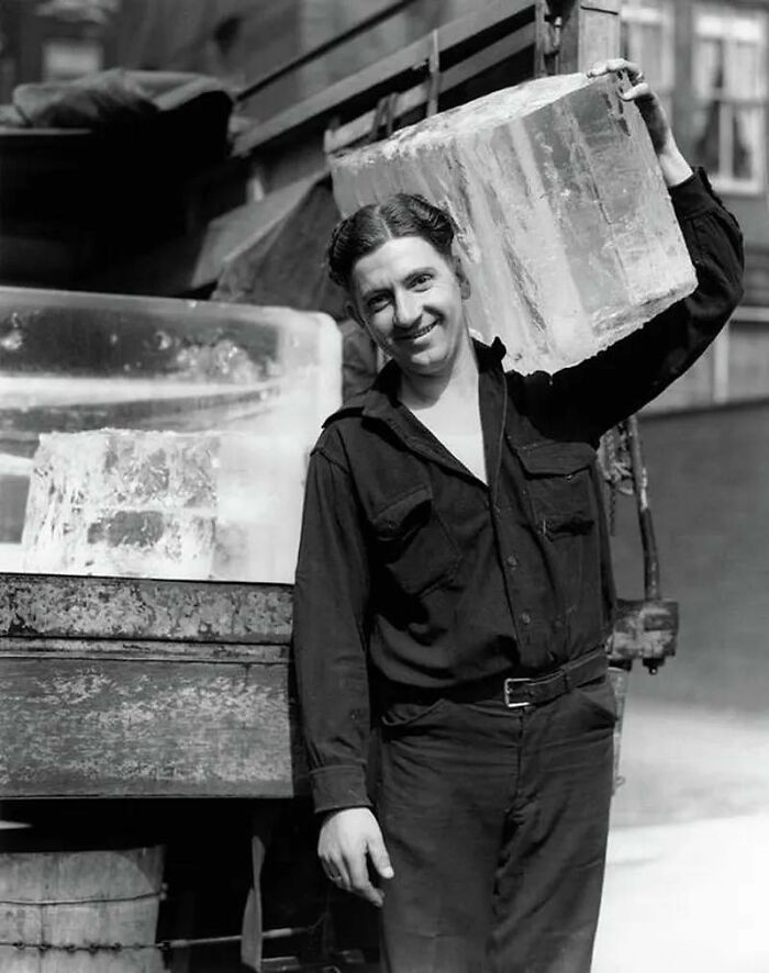 A Man Delivering Ice In The Old Days When There Were No Refrigerators, 1930s