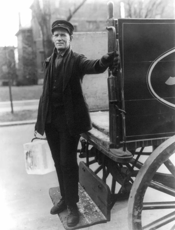 An Ice Man Making A Delivery, New York
