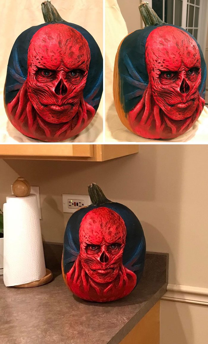 Vecna Pumpkin. Freehand Carved And Painted