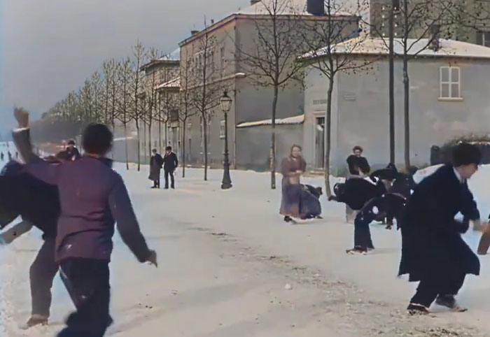 Snowball Fight In Lyon, France, 1896
